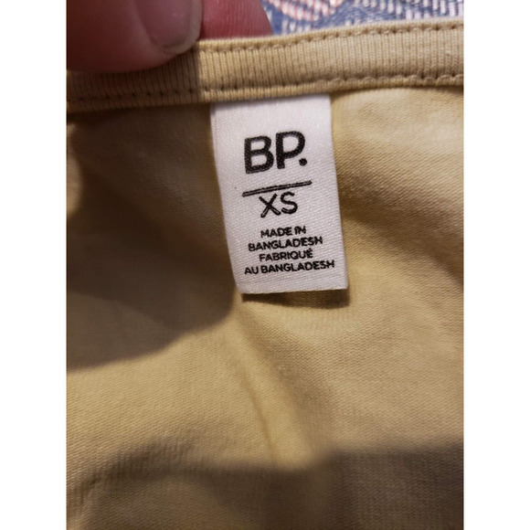 BP Crop Top XS Beige Tan Stretch Scoop Neck Long Sleeve Top - Picture 4 of 5